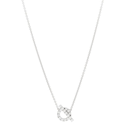 Hermes 18K White Gold Diamond Finesse Pendant Necklace 1 of 5