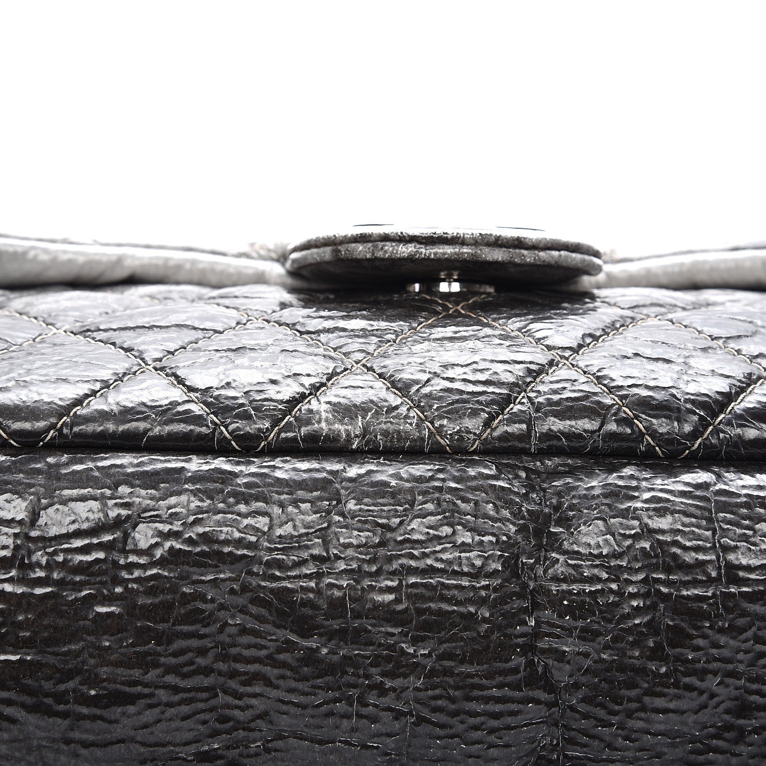 Chanel Vinyl Quilted Jumbo Melrose Degrade Flap Black 8 of 13