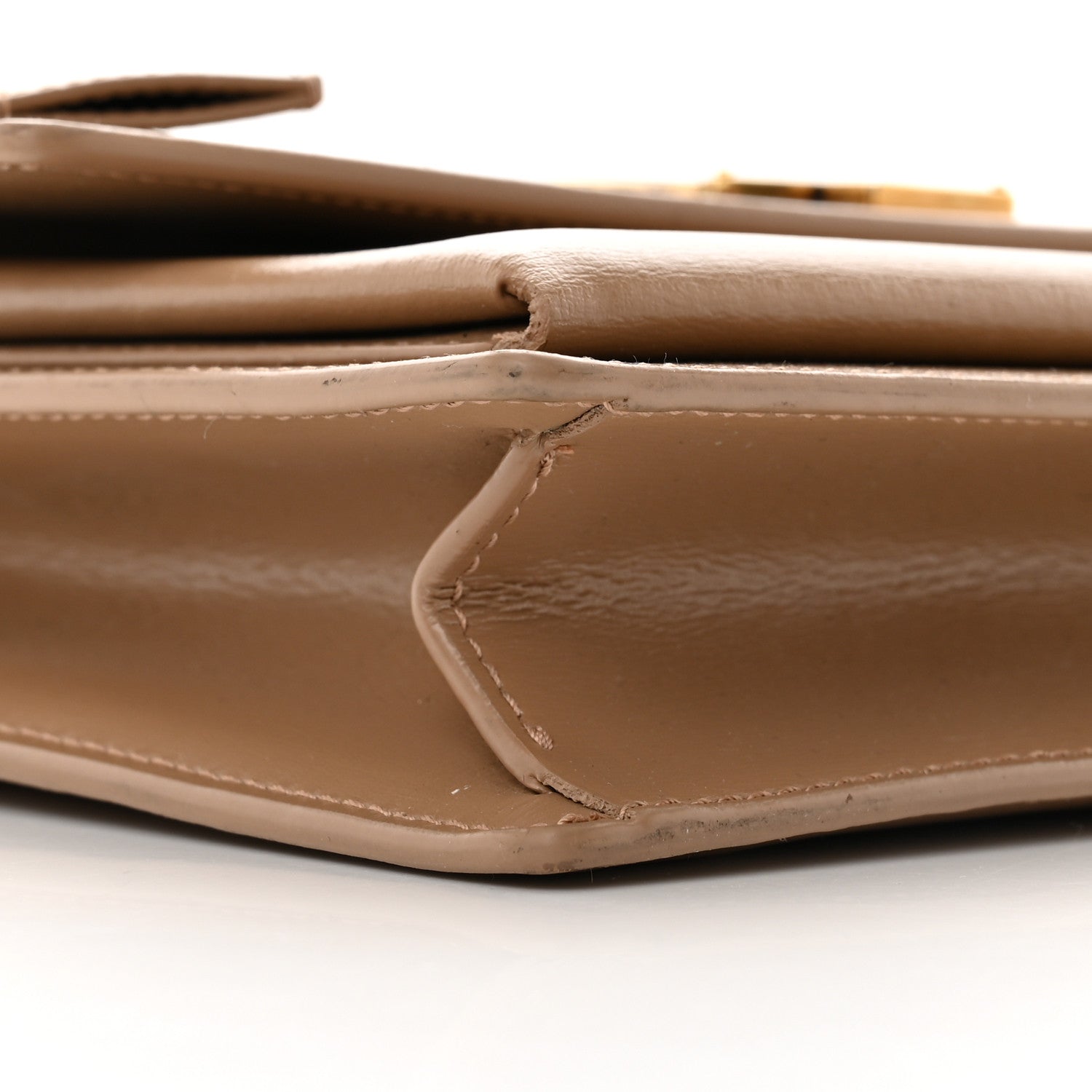 Saint Laurent Smooth Calfskin Medium Monogram Sunset Satchel Natural Tan 11 of 13