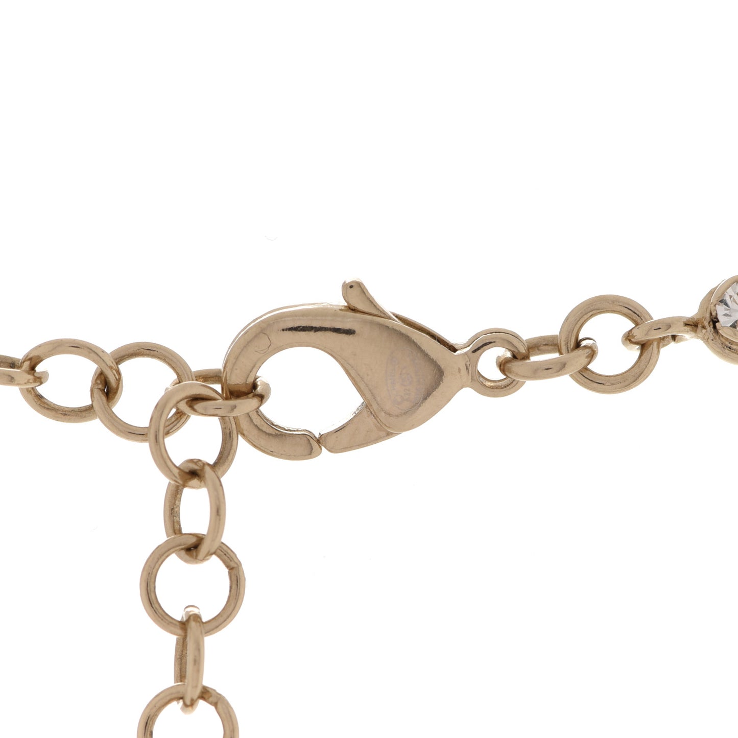 Crystal CC Chain Short Necklace Gold