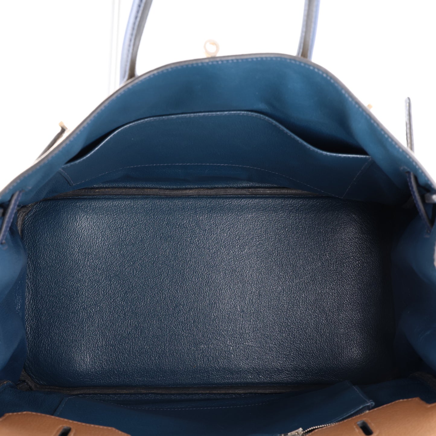 Taurillon Clemence Horseshoe Birkin 35 Bleu Abysse Parchemin Alezan Colvert