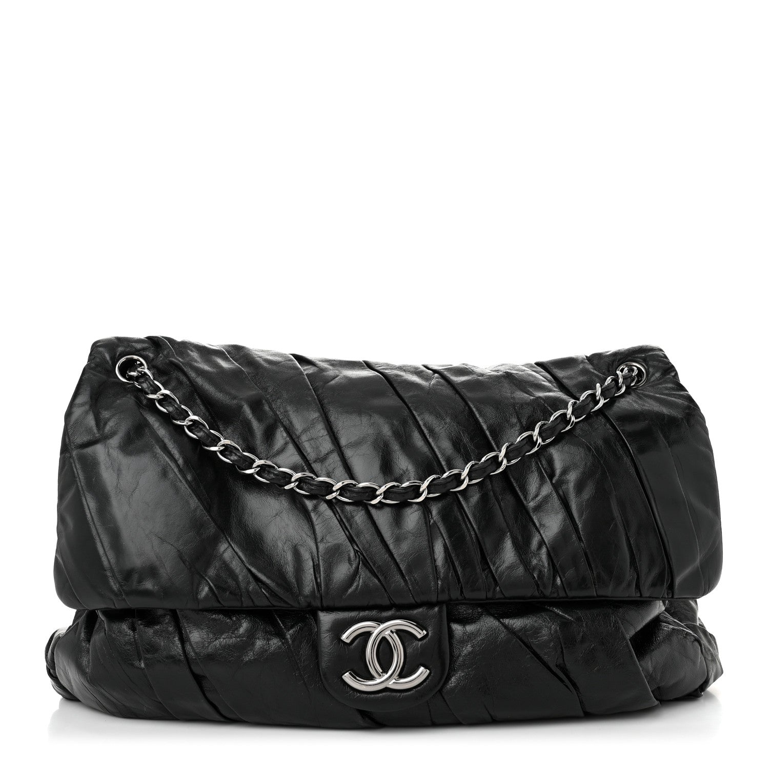 Chanel Glazed Calfskin Twisted Maxi Flap Black 1 of 10