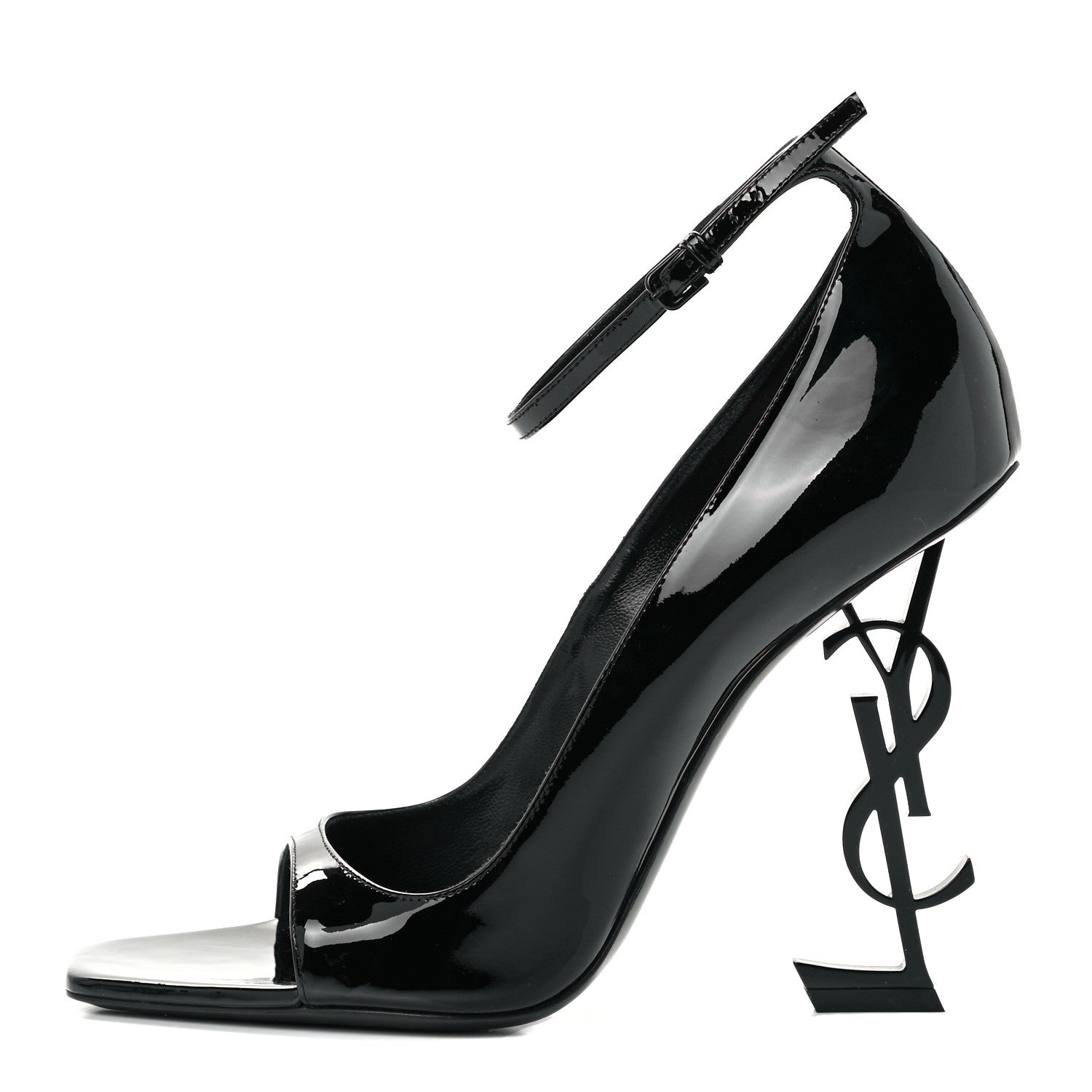 Saint Laurent Patent Calfskin Opyum 110 Sandals 41 Black 1 of 11
