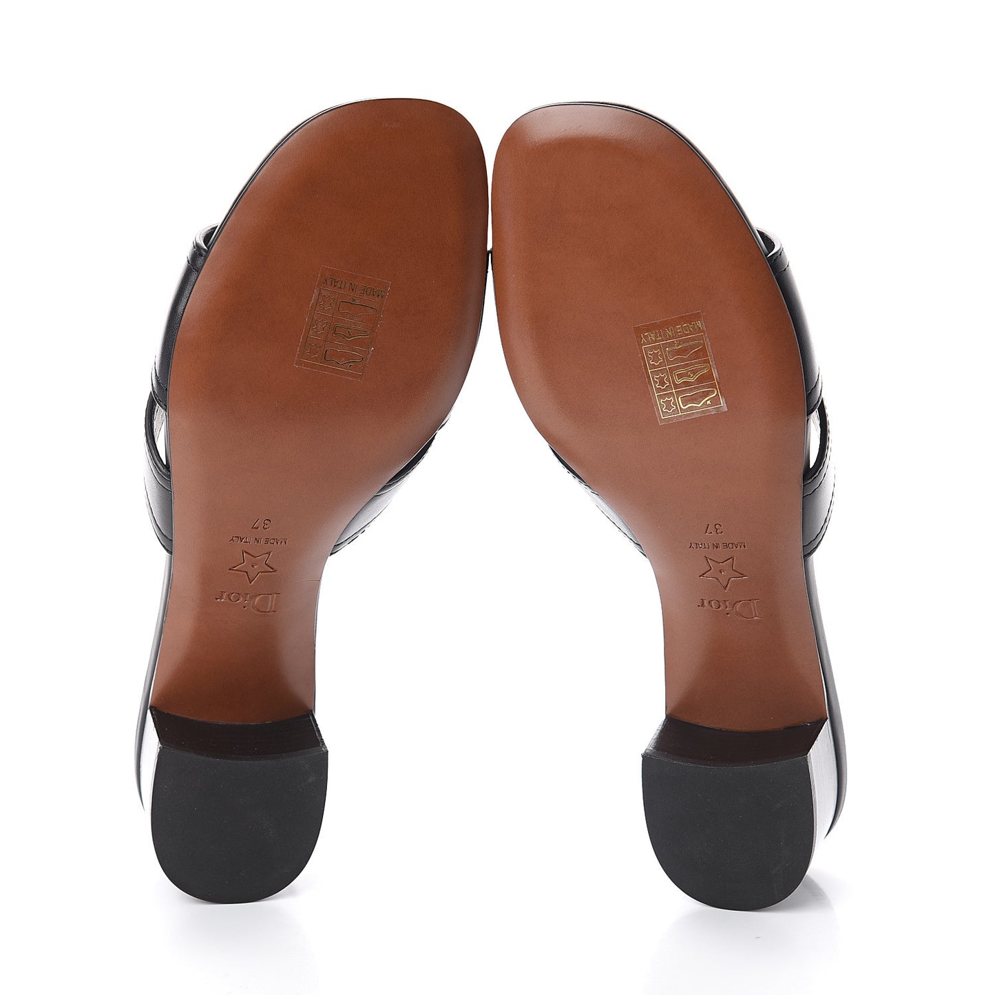 Calfskin 30 Montaigne Mid-Heel Slide Sandals 37 Black