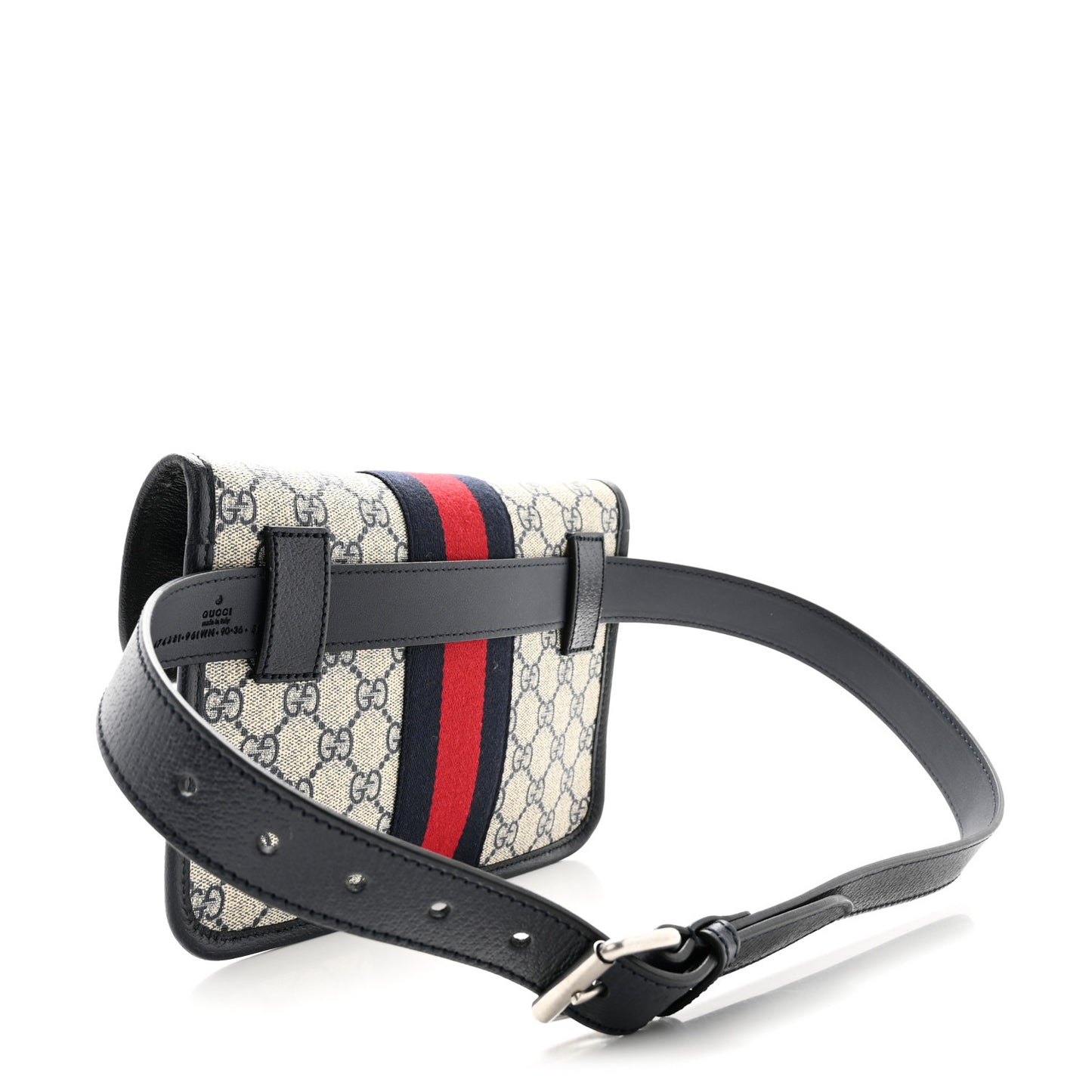 GG Supreme Monogram Web Small Ophidia Belt Bag 90 36 Beige Navy