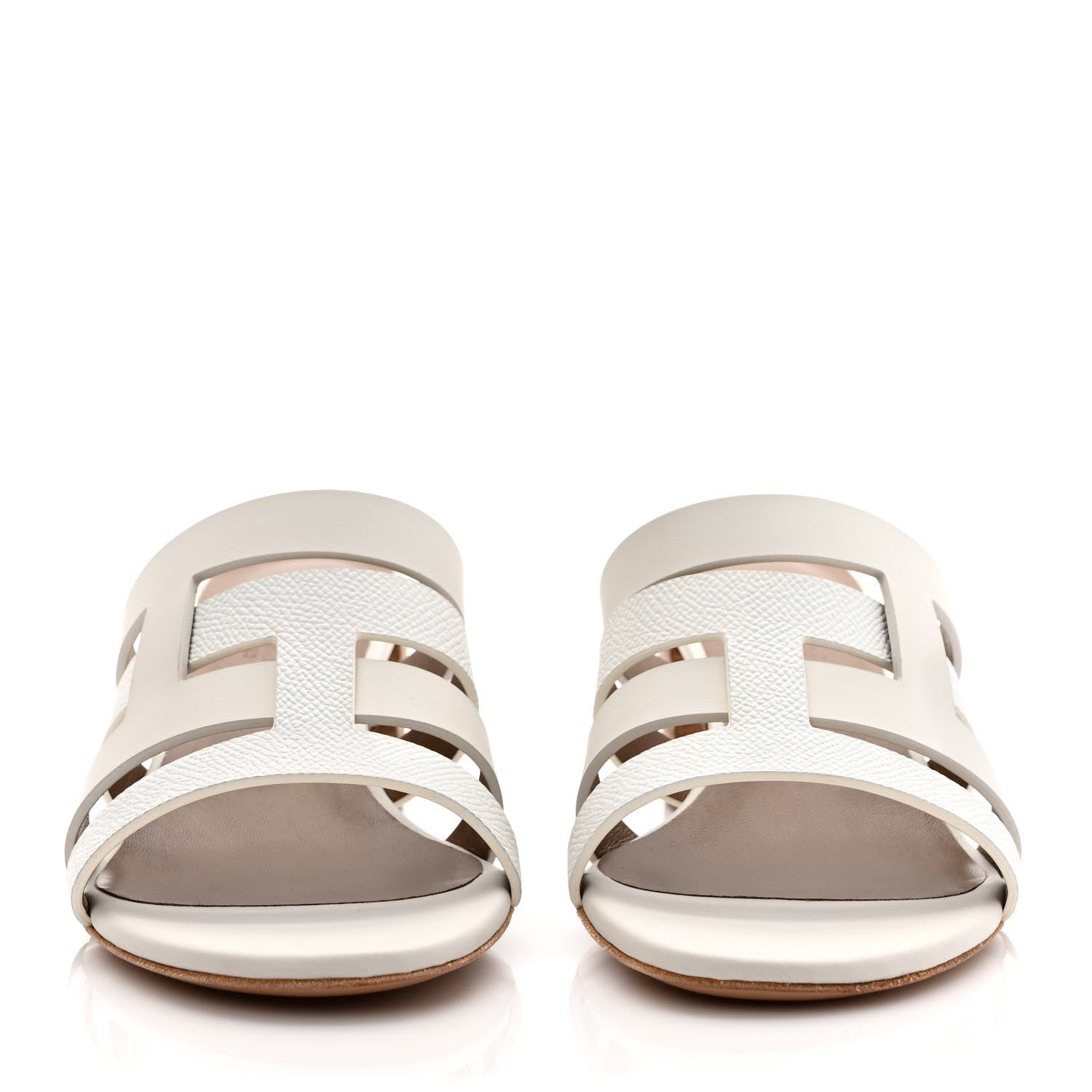 Hermes Calfskin Amica Sandals 37 White 2 of 8