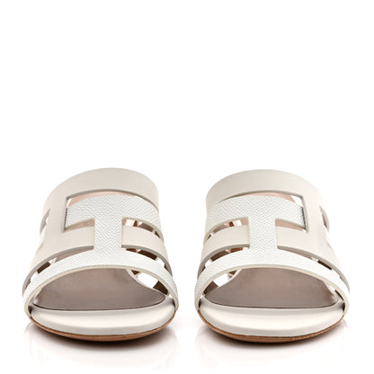 Hermes Calfskin Amica Sandals 37 White 2 of 8