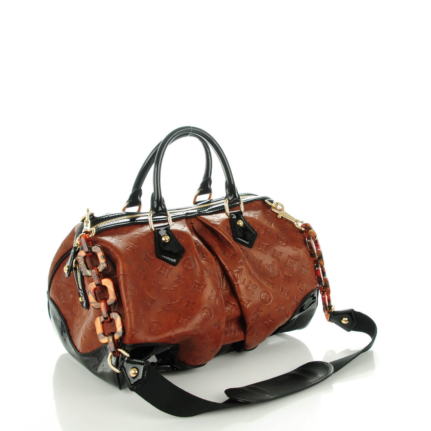 Cuir Embossed Monogram Stephen Bag Fauve