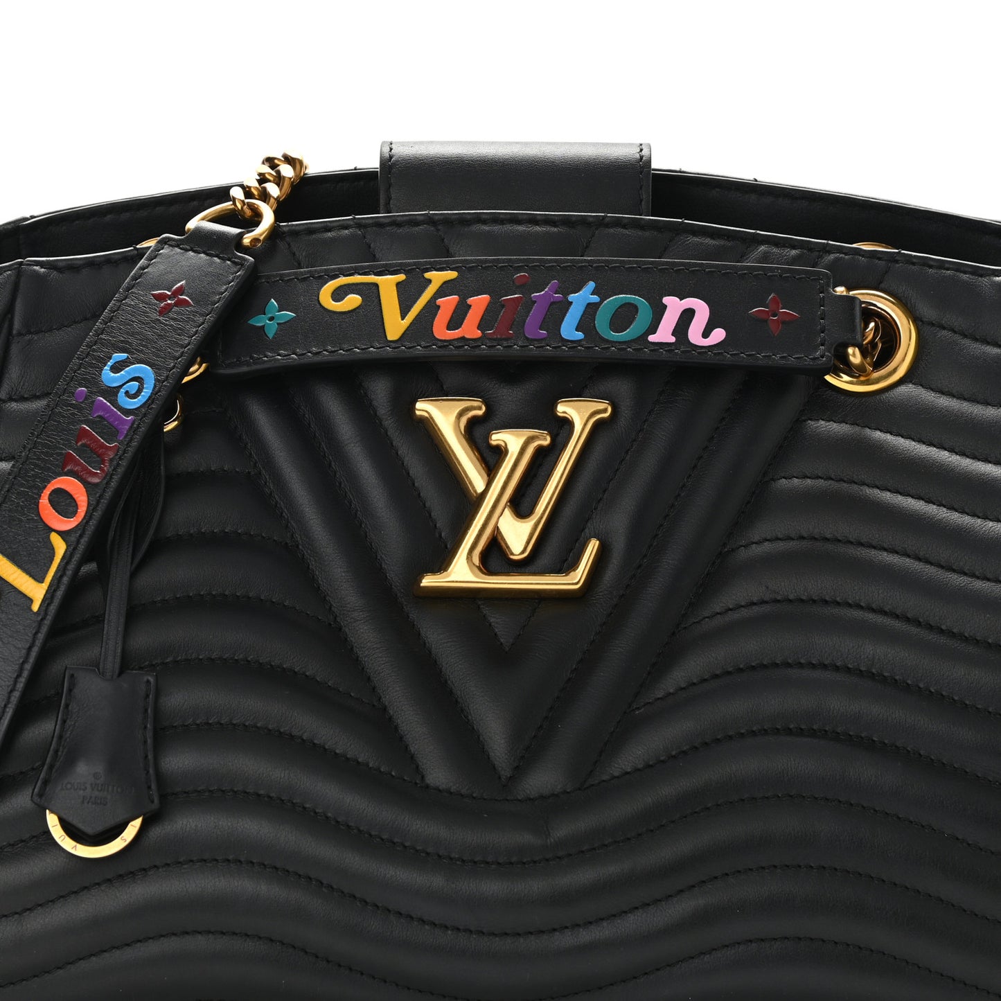 Calfskin New Wave Chain Tote Black