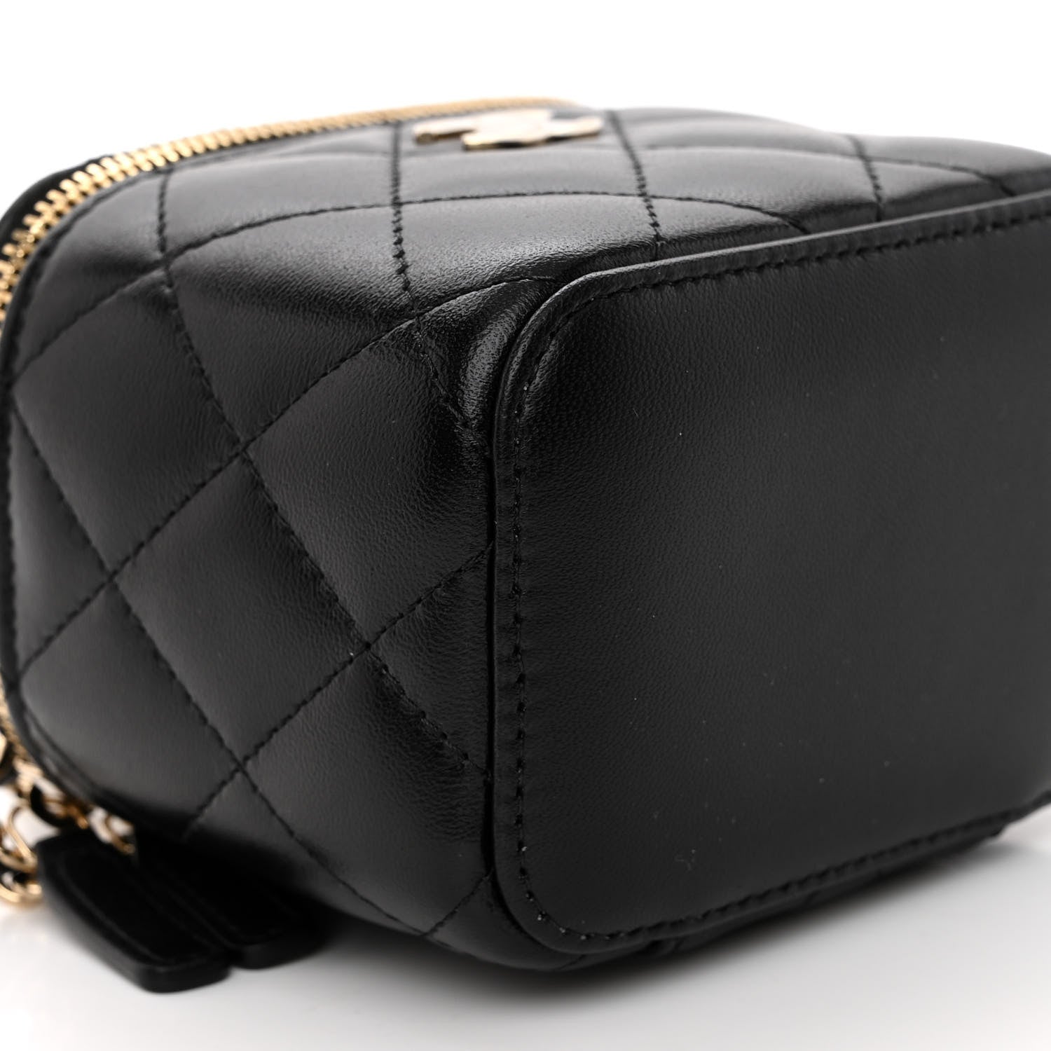 Chanel Lambskin Quilted My Chanel Lady Vanity Case With Chain Black 9 of 11