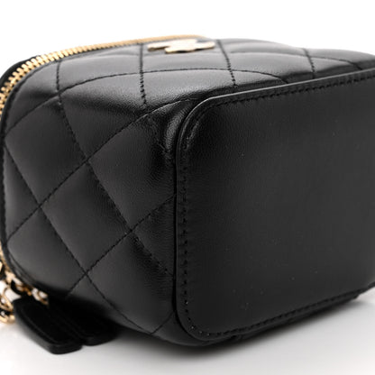 Chanel Lambskin Quilted My Chanel Lady Vanity Case With Chain Black 9 of 11