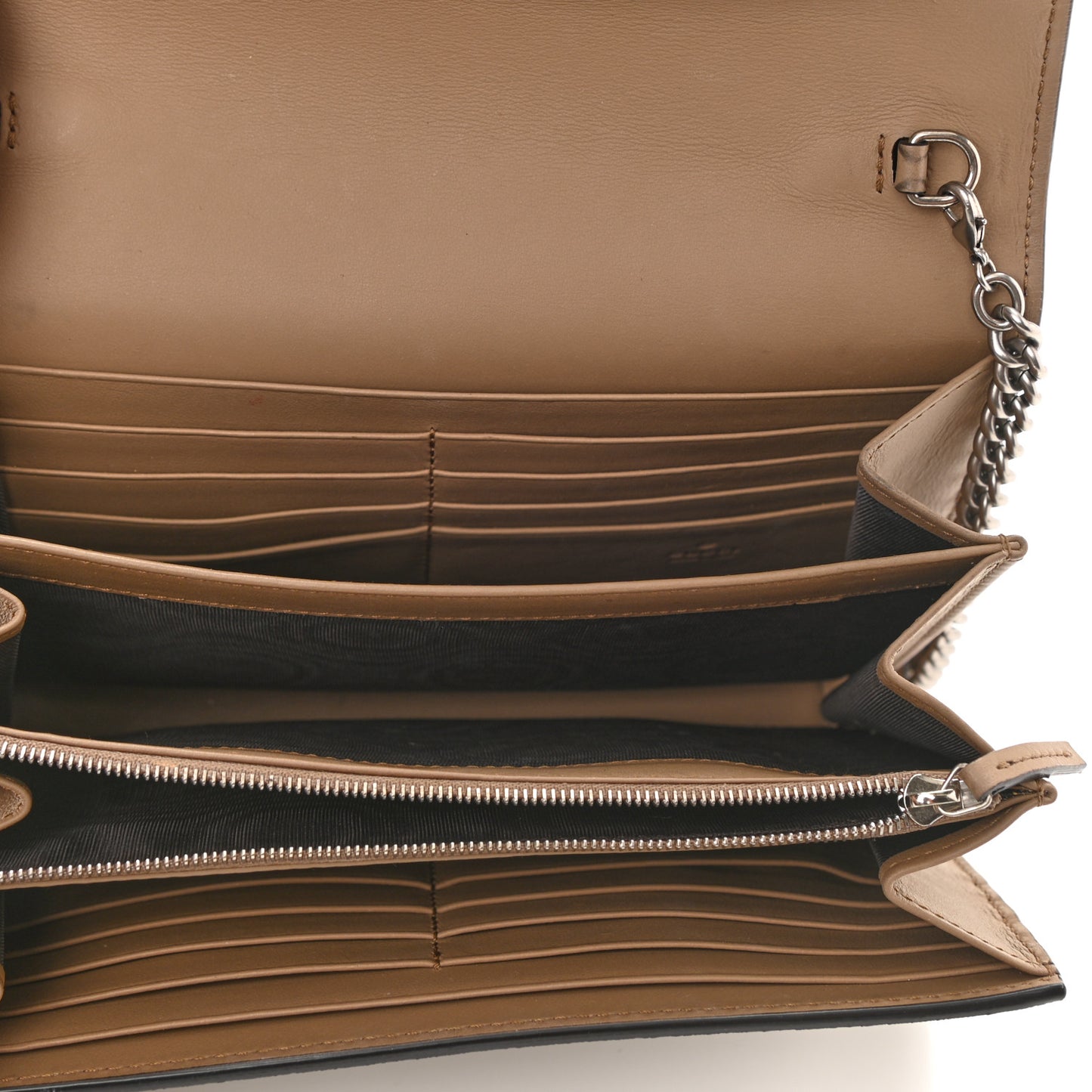GG Supreme Monogram Mini Dionysus Chain Wallet Beige Taupe