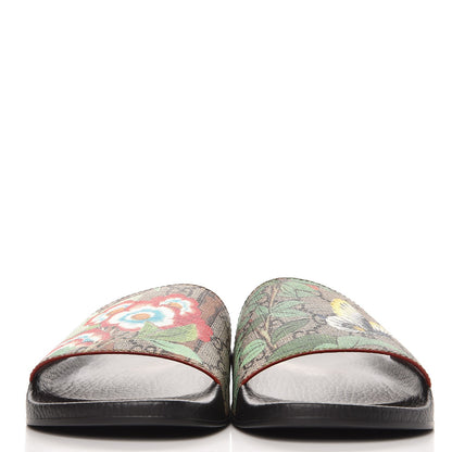 Gucci GG Supreme Monogram Tian Womens Slide Sandals 38 Beige Multicolor 2 of 8