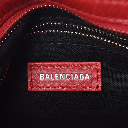 Balenciaga Agneau Classic Silver Hardware Mini City Logo Strap Red Black 6 of 9