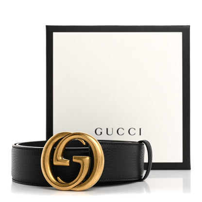Gucci Dollar Calfskin Interlocking G Belt 85 34 Black 7 of 7