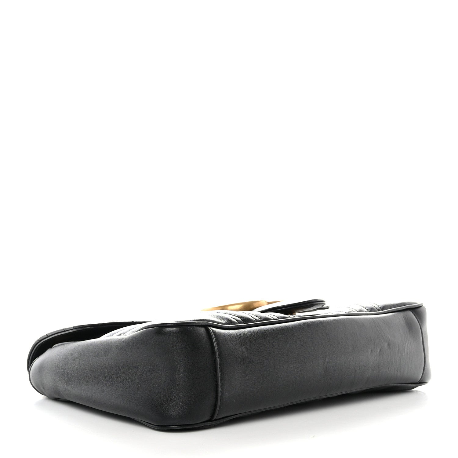 Gucci Calfskin Matelasse Medium GG Marmont Shoulder Bag Black 4 of 12