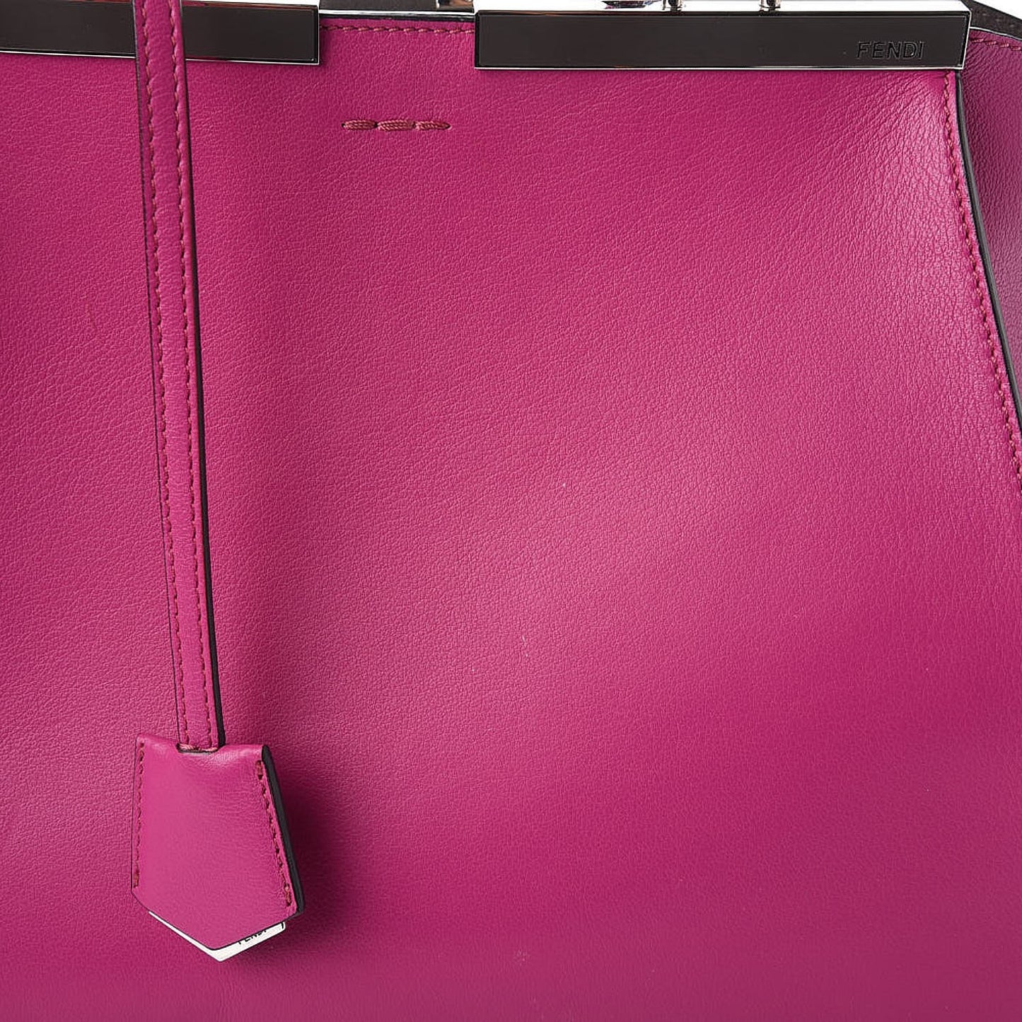 Vitello Dolce Shiny Nappa Petite 3Jours Tote Magenta Carbone