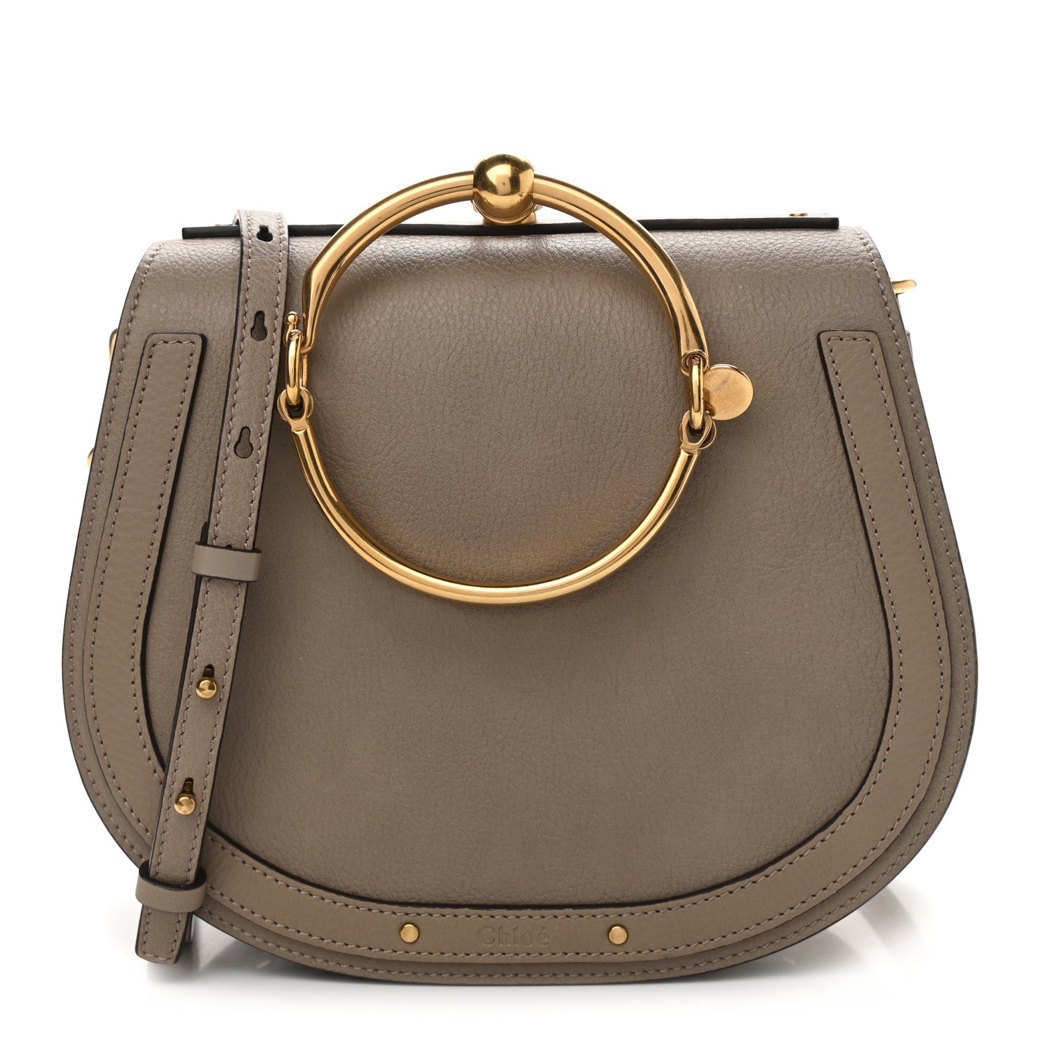 Chloe Calfskin Suede Medium Nile Bracelet Bag Motty Grey 1 of 13