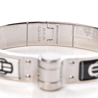Hermes Enamel Printed Narrow Charniere Boucleries Modernes Hinged Bracelet S Positif Negatif 4 of 4
