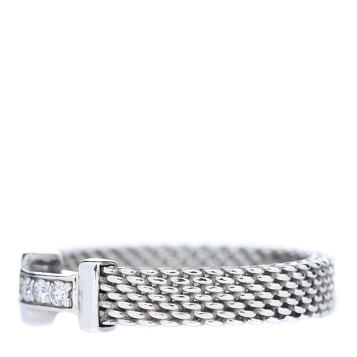 Sterling Silver Diamond Narrow Somerset Ring 49 5