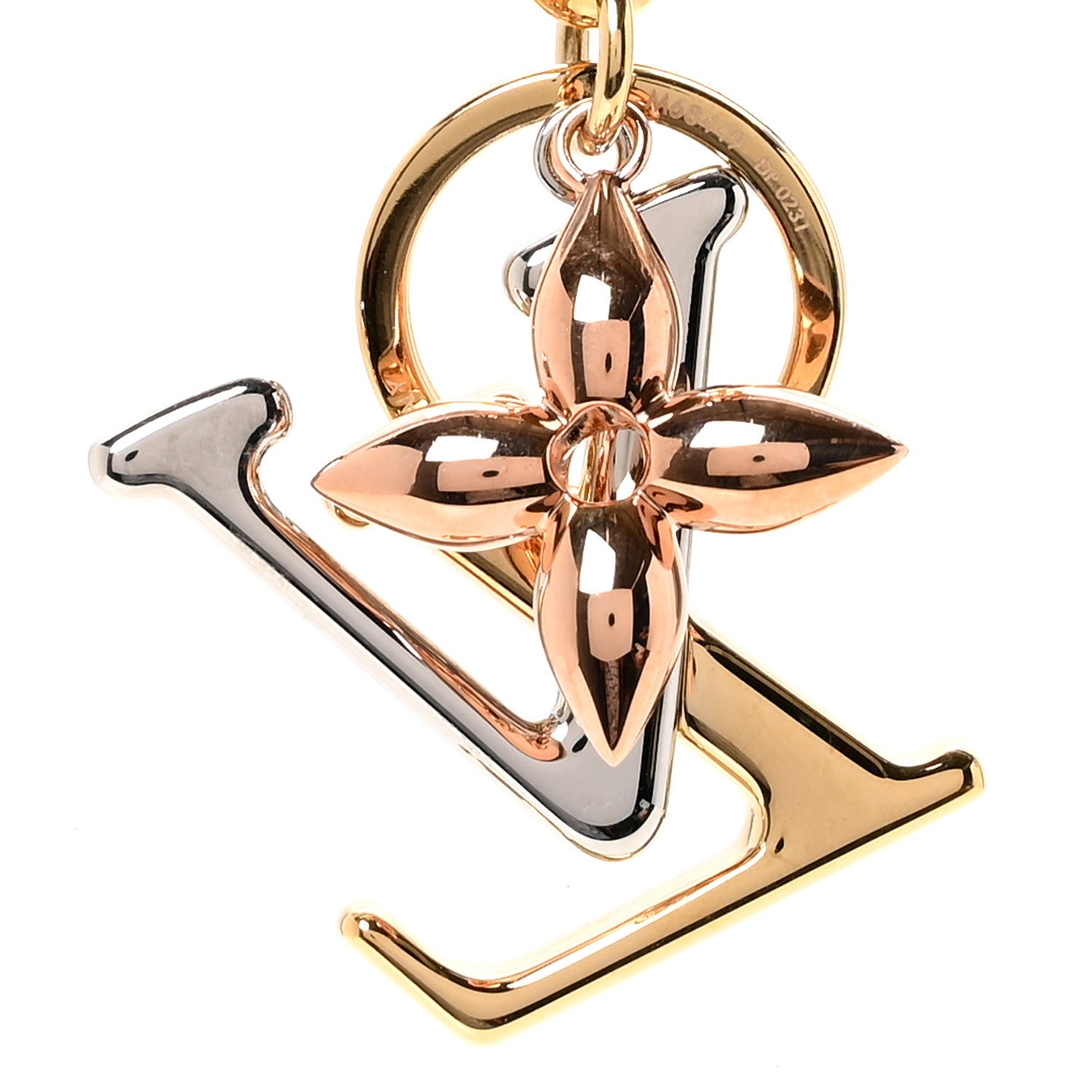 Louis Vuitton New Wave Bag Charm Key Holder Yellow Pink White Gold 3 of 5