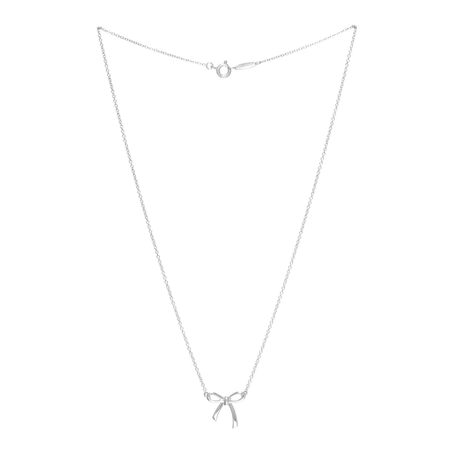 Sterling Silver Small Bow Pendant Necklace