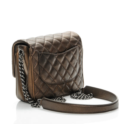 Chanel Metallic Goatskin Quilted Small Rock In Rome Flap Bronze 3 of 7