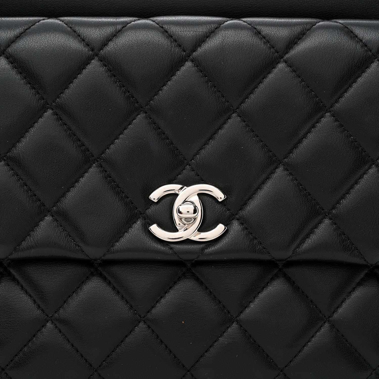 Chanel Lambskin Quilted Bowler Flap Shoulder Bag Black 8 of 12