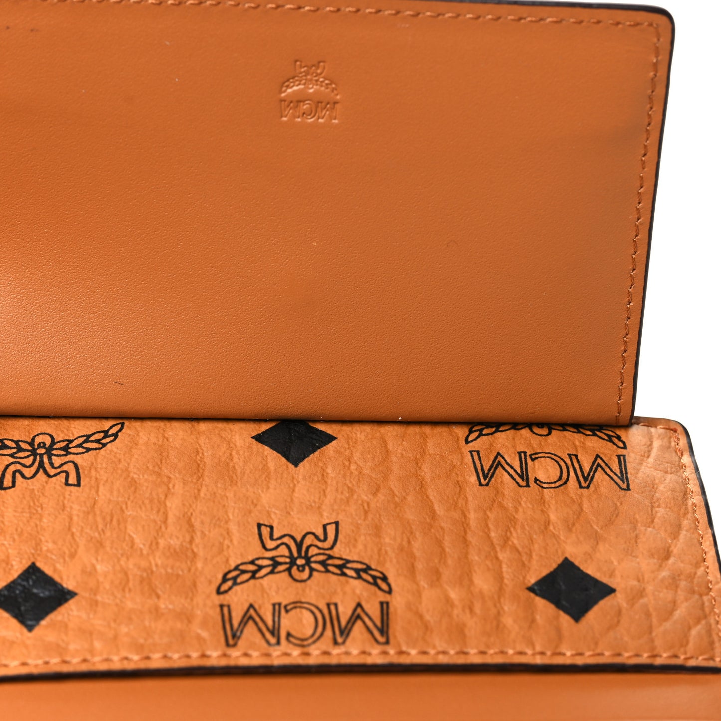 Calfskin Visetos Patricia Mini Card Holder Cognac