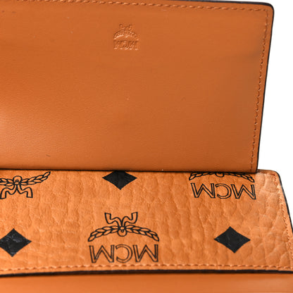 MCM Calfskin Visetos Patricia Mini Card Holder Cognac 6 of 9