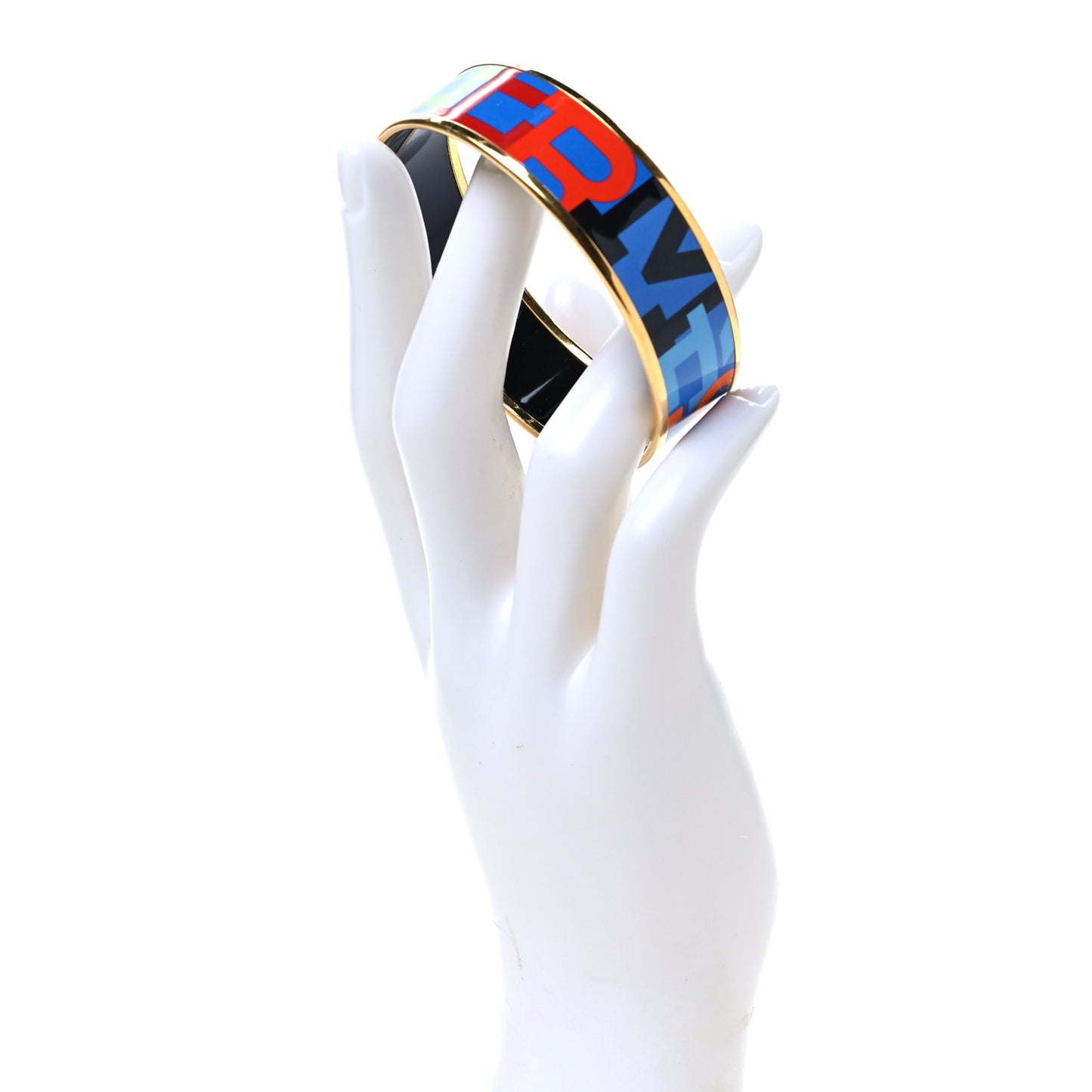 Enamel Wide Printed Capitales Bracelet 70