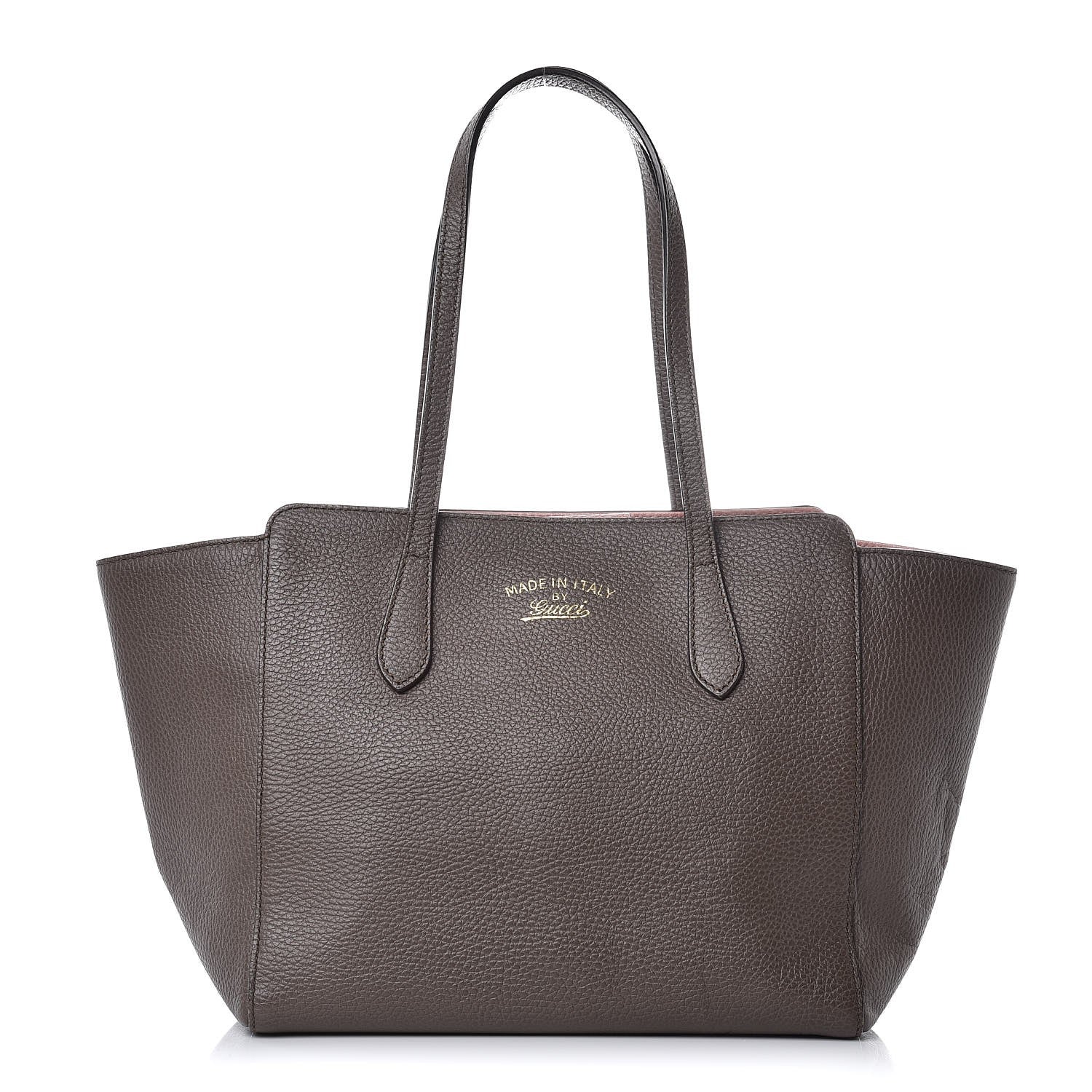 Gucci Dollar Calfskin Small Swing Tote Grey Field Soft Pink 1 of 8