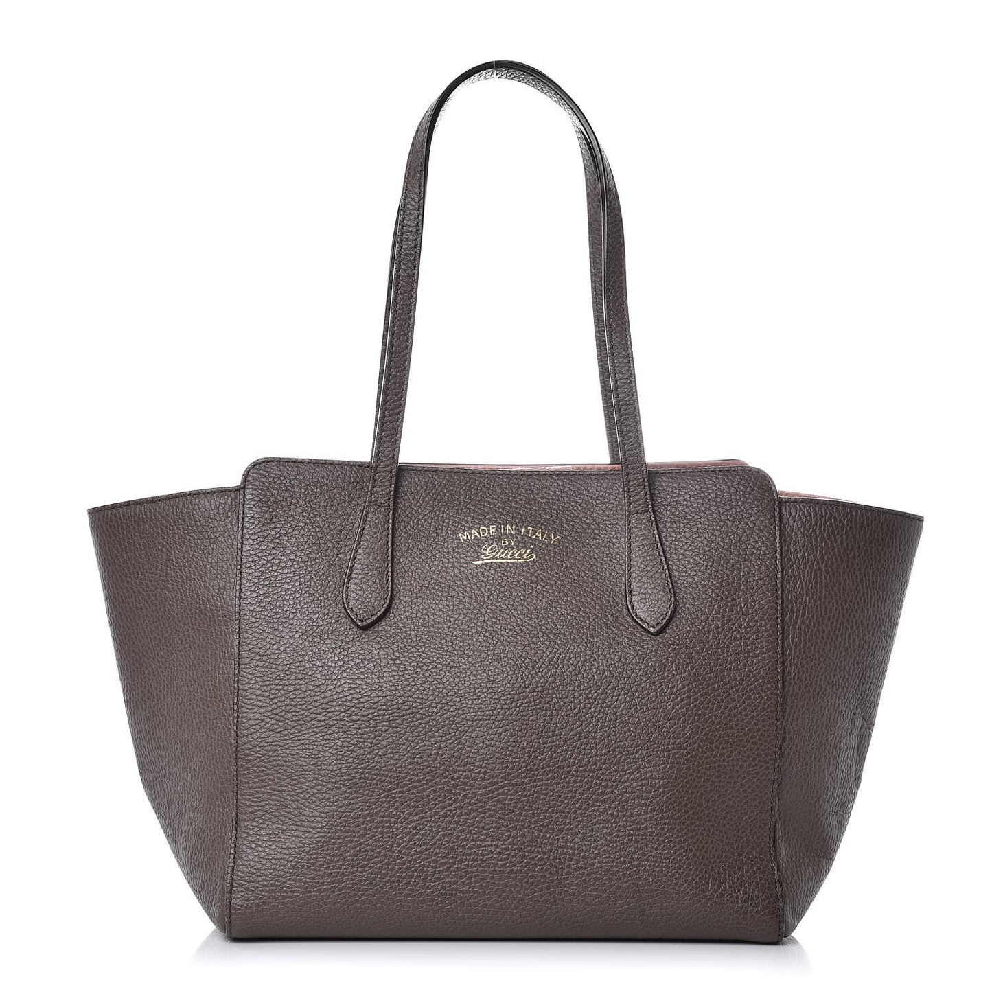 Dollar Calfskin Small Swing Tote Grey Field Soft Pink