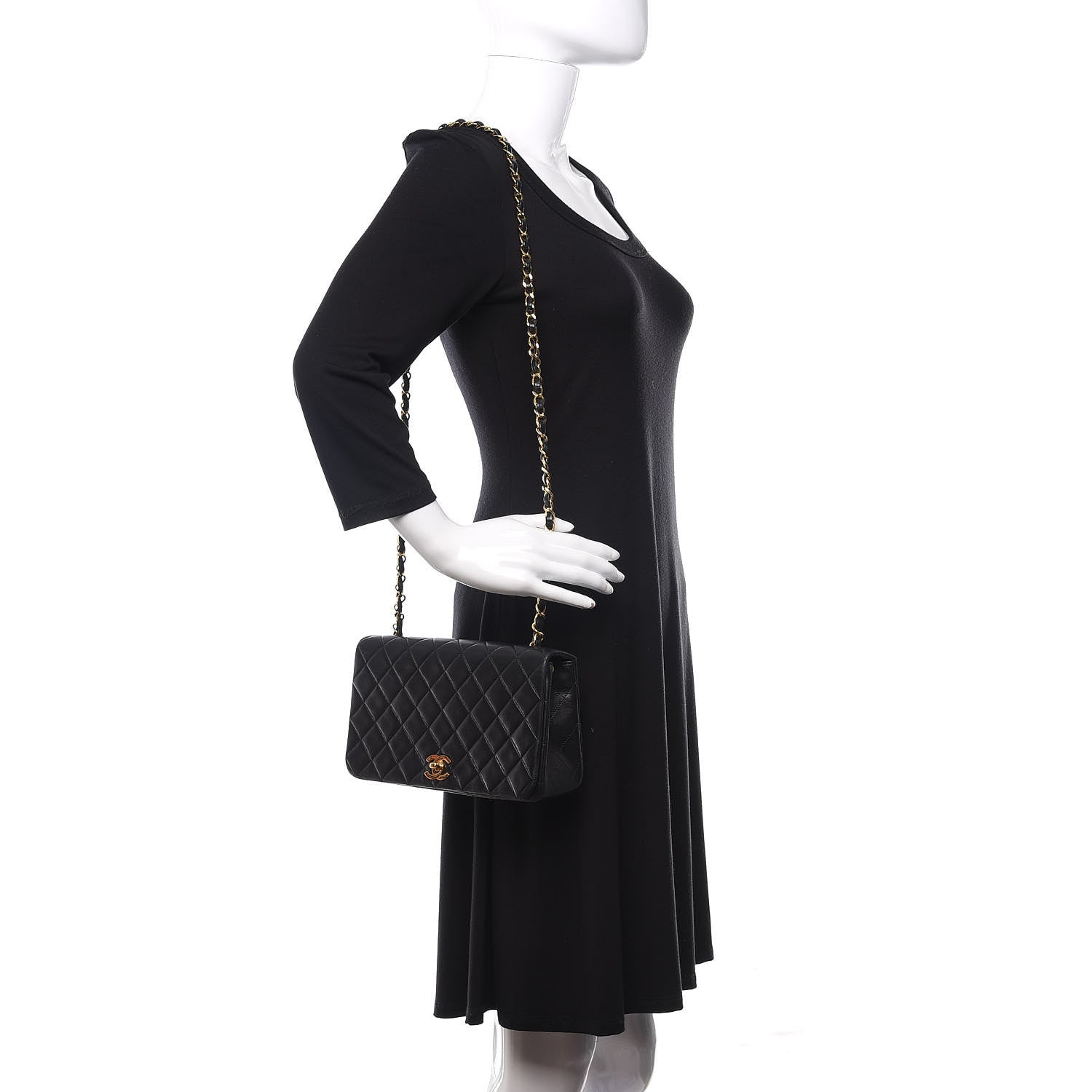 Chanel Lambskin Quilted Small Single Flap Black 2 of 12