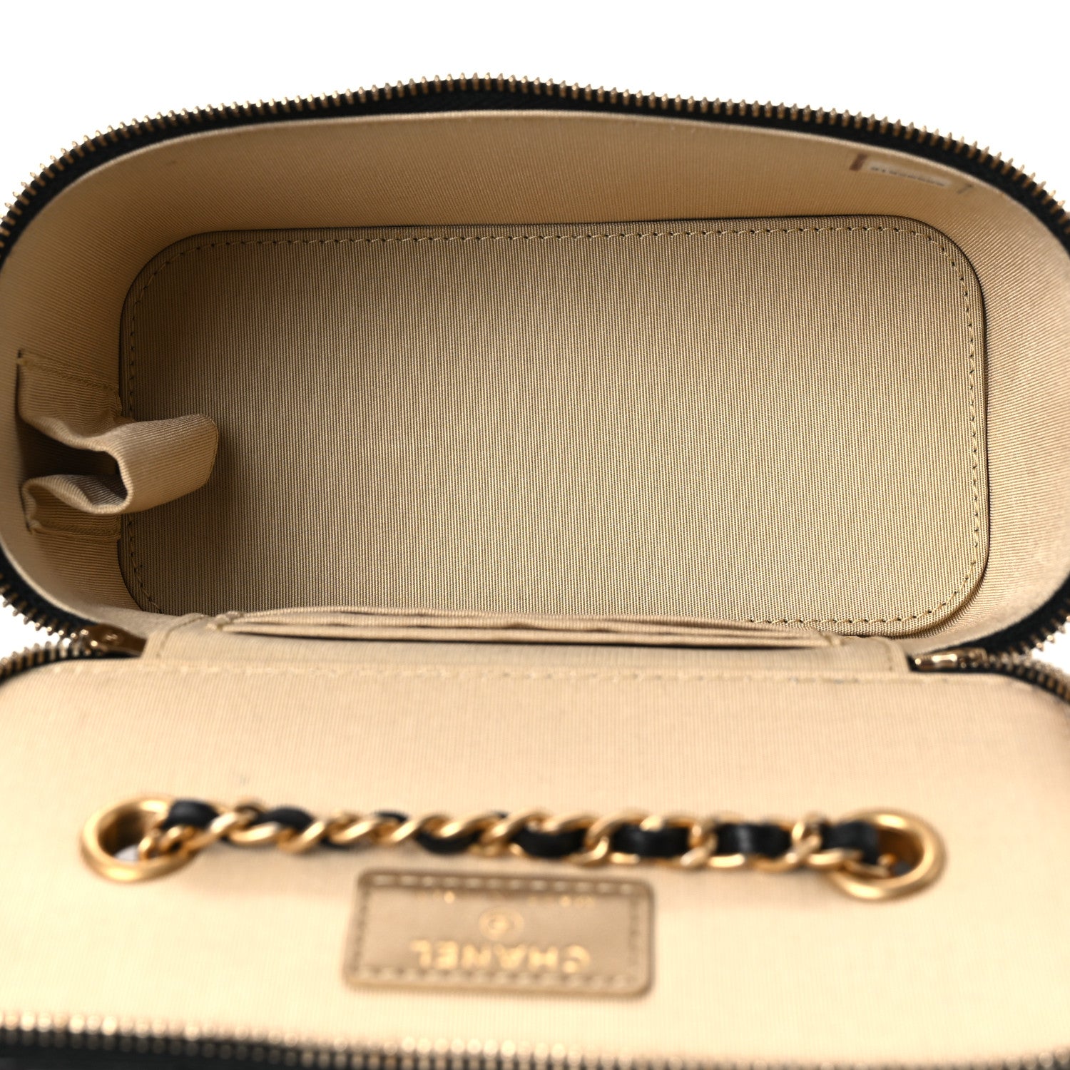 Chanel Lambskin Quilted Pearl Crush Small Vanity Case With Chain