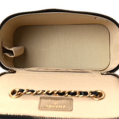 Chanel Lambskin Quilted Pearl Crush Small Vanity Case With Chain Black 5 of 12