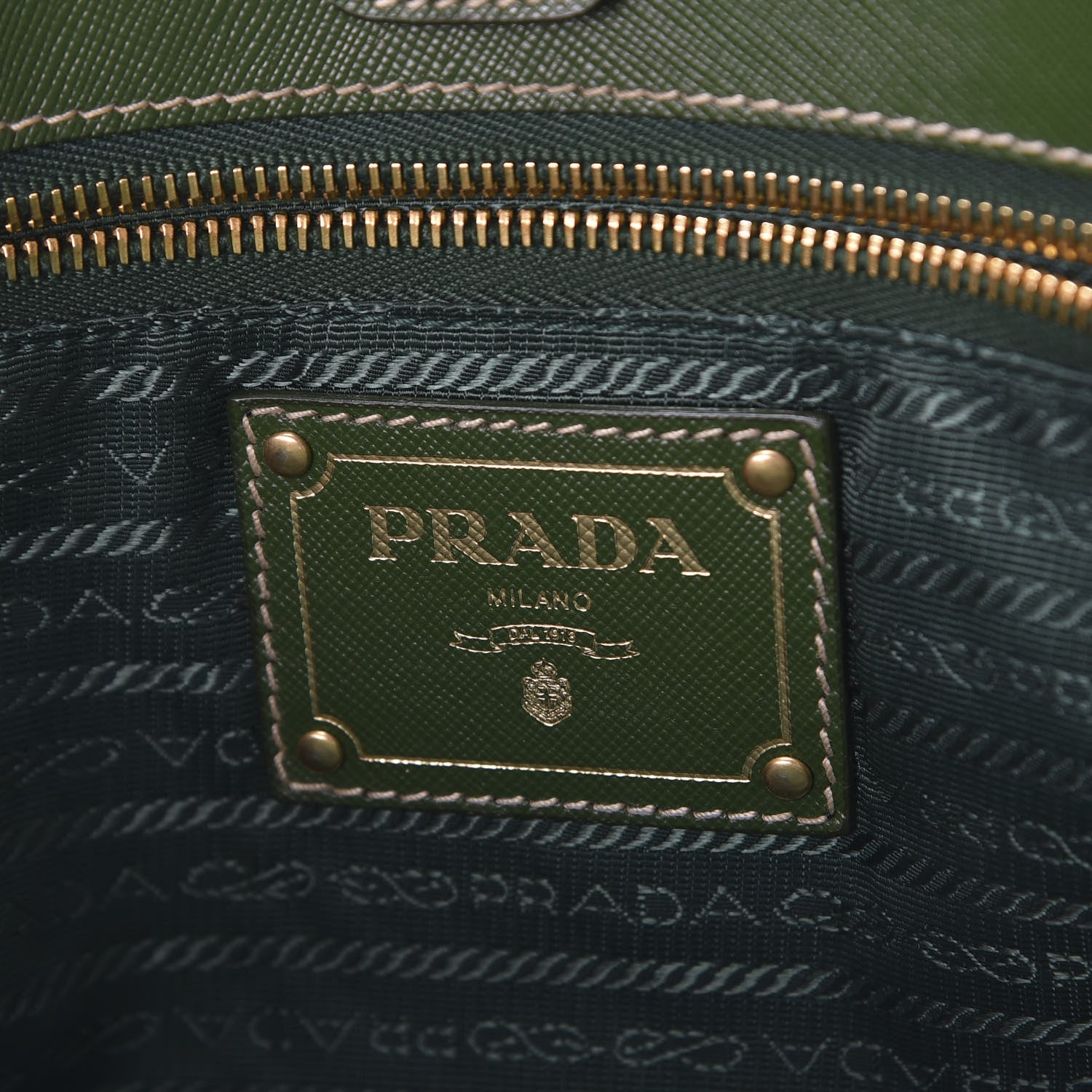 Prada Tessuto Nylon Oro Tote Larice 5 of 9