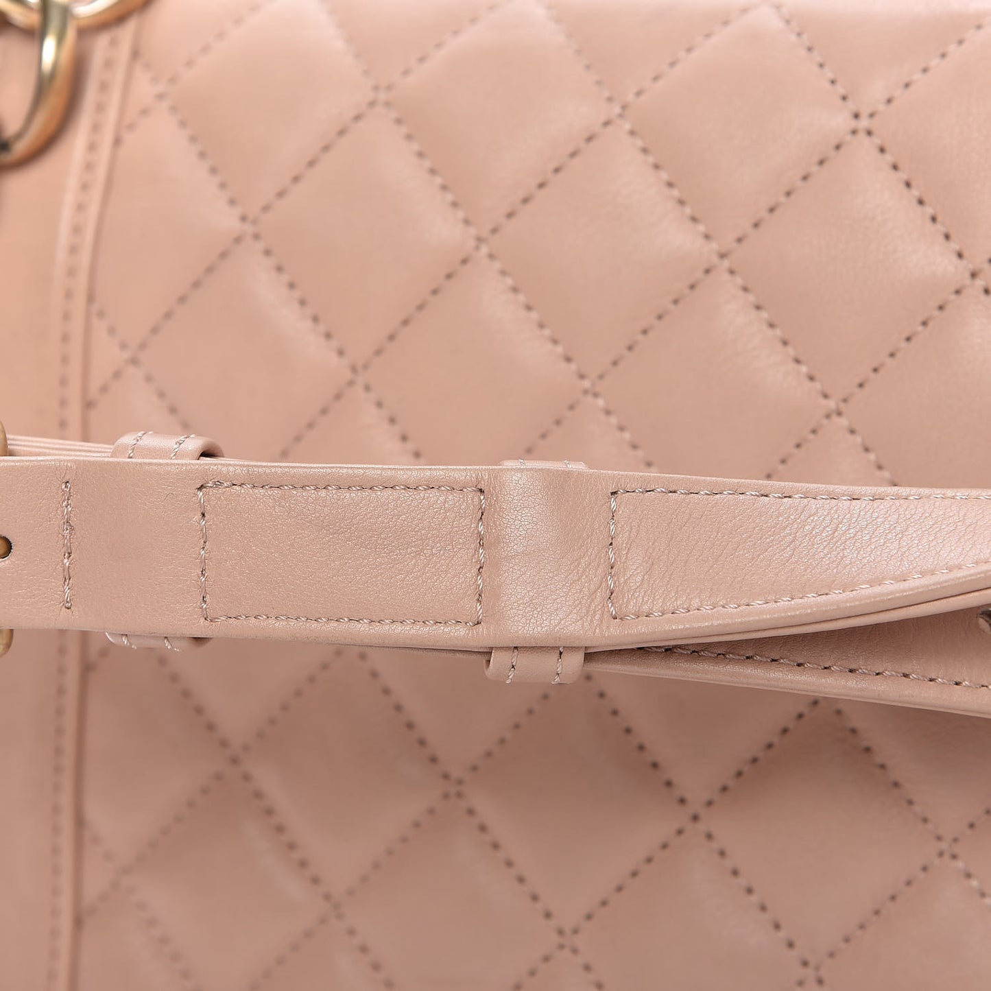 Calfskin Quilted Flap Beige