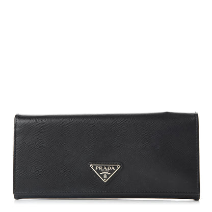 Prada Saffiano Continental Flap Wallet Black 1 of 9