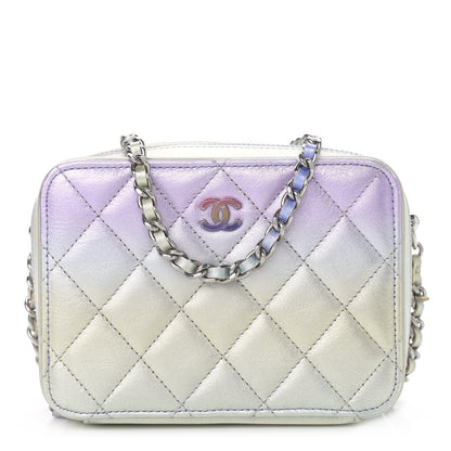 Chanel Metallic Gradient Calfskin Quilted Camera Case Blue Yellow Purple 1 of 11