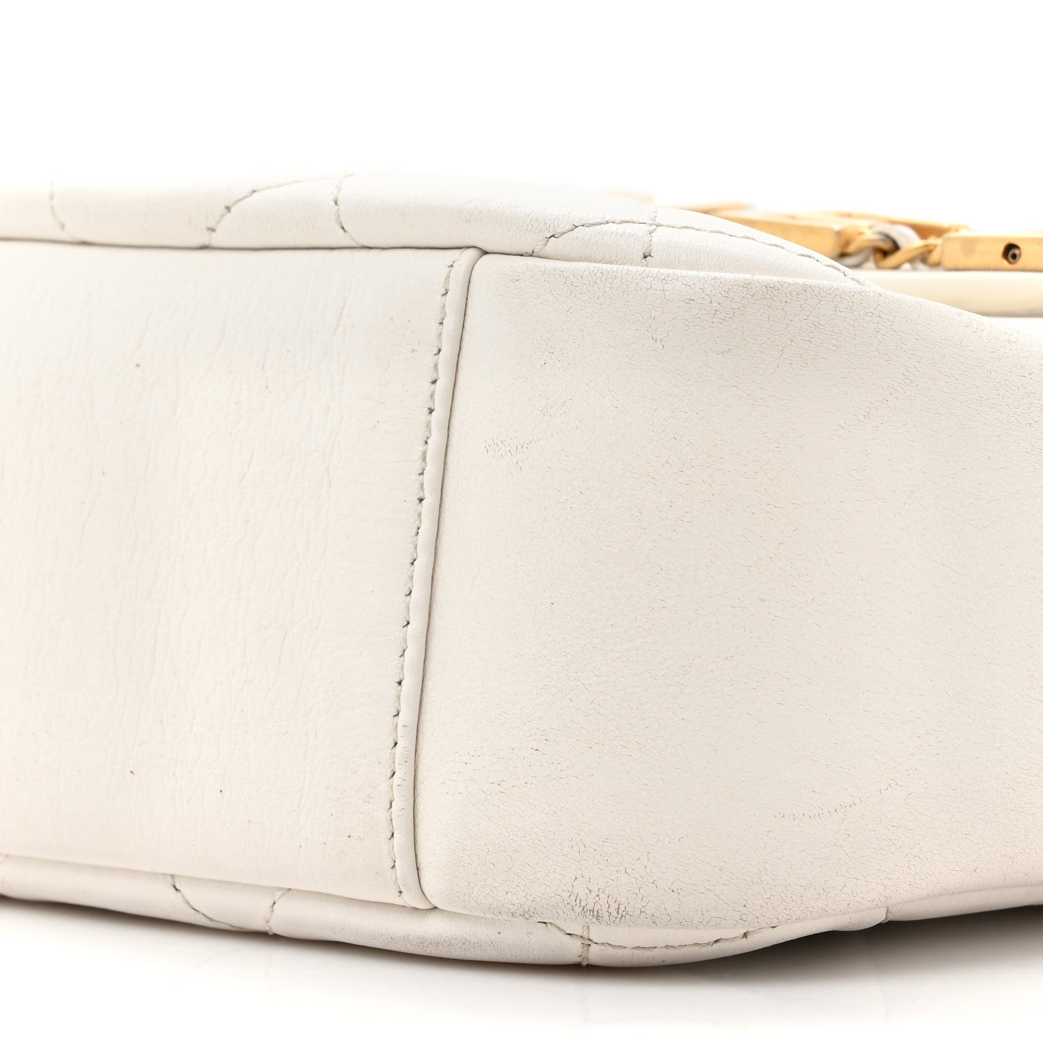 Chanel Calfskin Quilted Enchained Camera Case Bag White 9 of 17