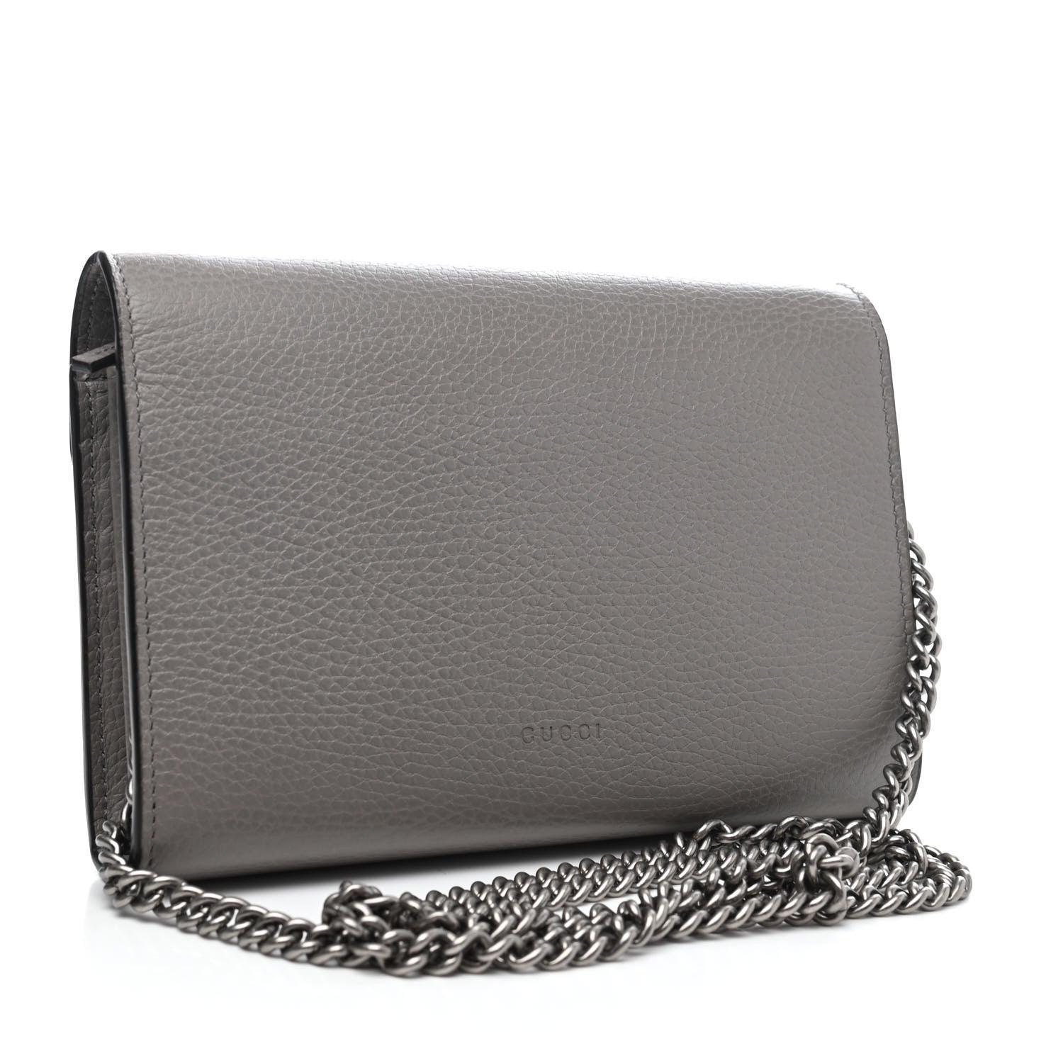 Gucci Dollar Calfskin Crystal Mini Dionysus Chain Wallet Dusty Grey Black Diamond 2 of 4