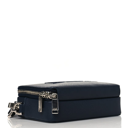 Christian Dior Grained Calfskin Pouch Navy Blue 4 of 11