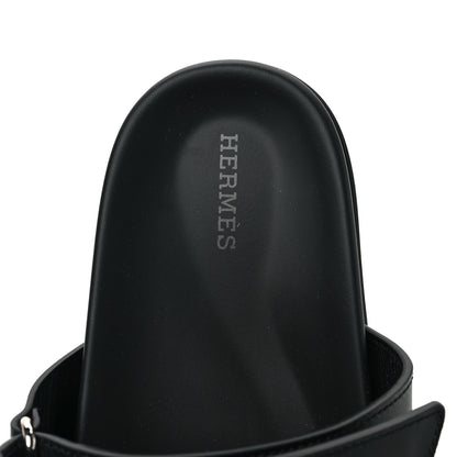 Hermes Calfskin Womens Chypre Sandals 40 Black 7 of 8