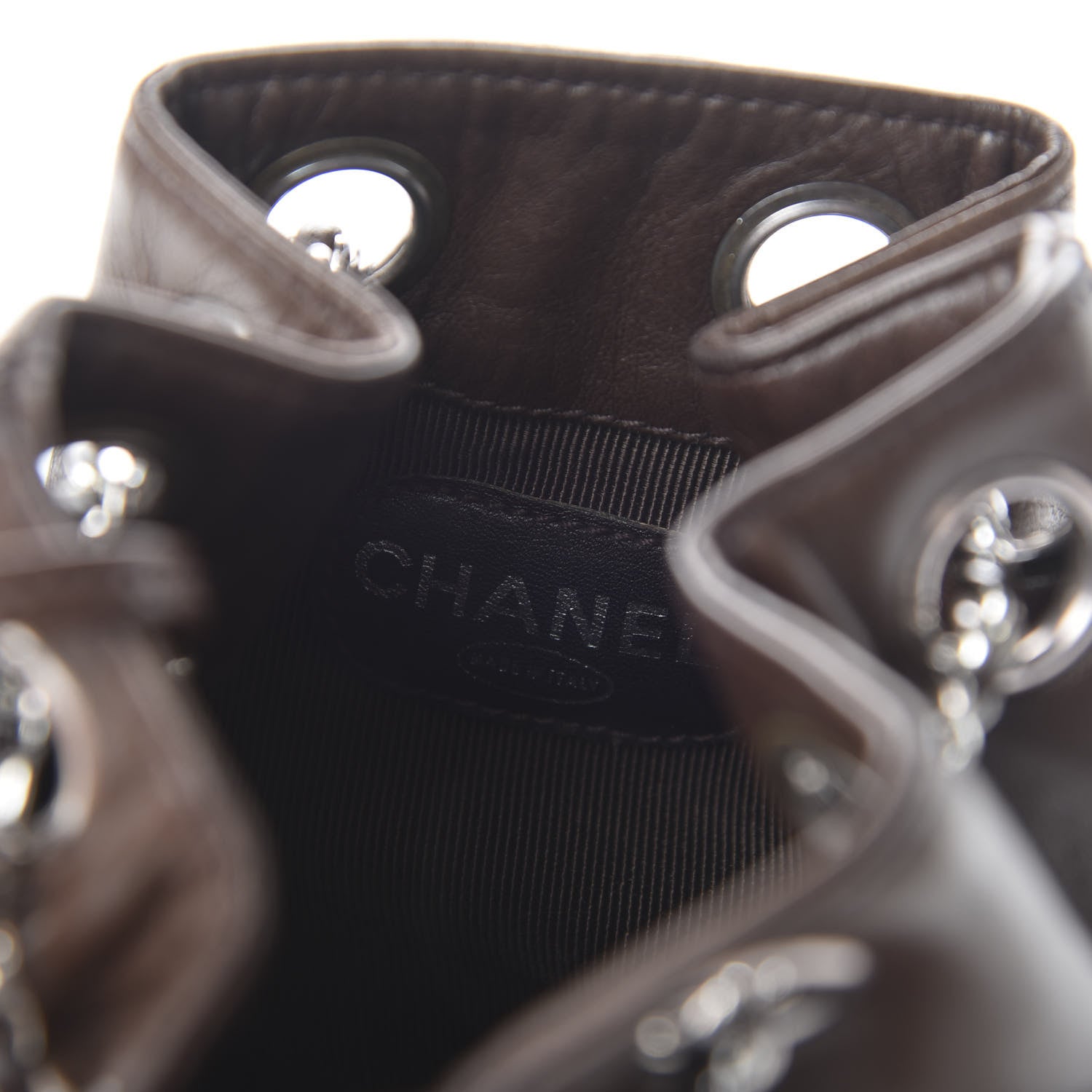 Chanel Lambskin CC Drawstring Backpack Brown 8 of 10