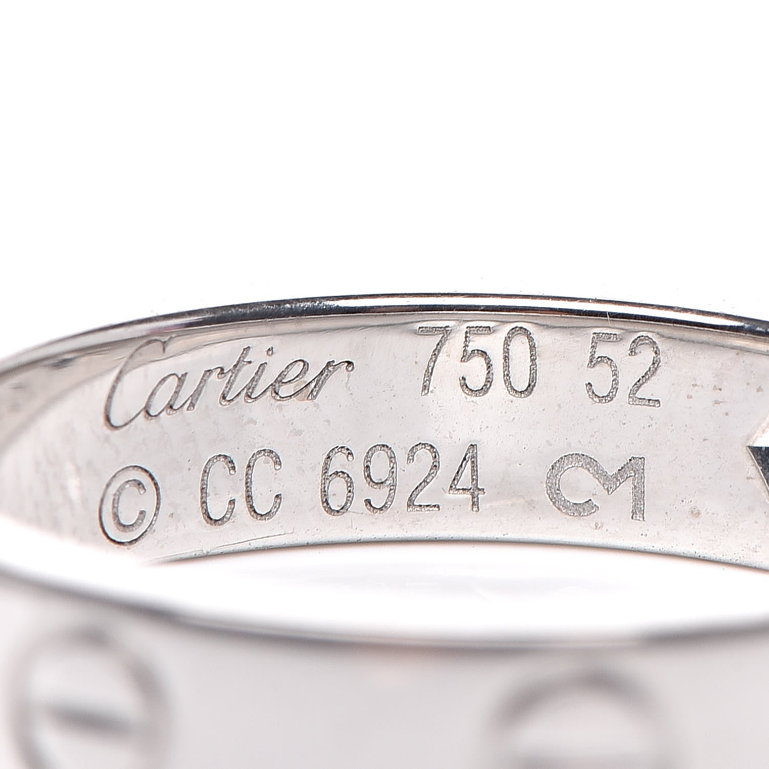 Cartier 18K White Gold Diamond 4mm LOVE Wedding Band Ring 52 6 4 of 5