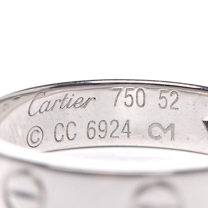 Cartier 18K White Gold Diamond 4mm LOVE Wedding Band Ring 52 6 4 of 5