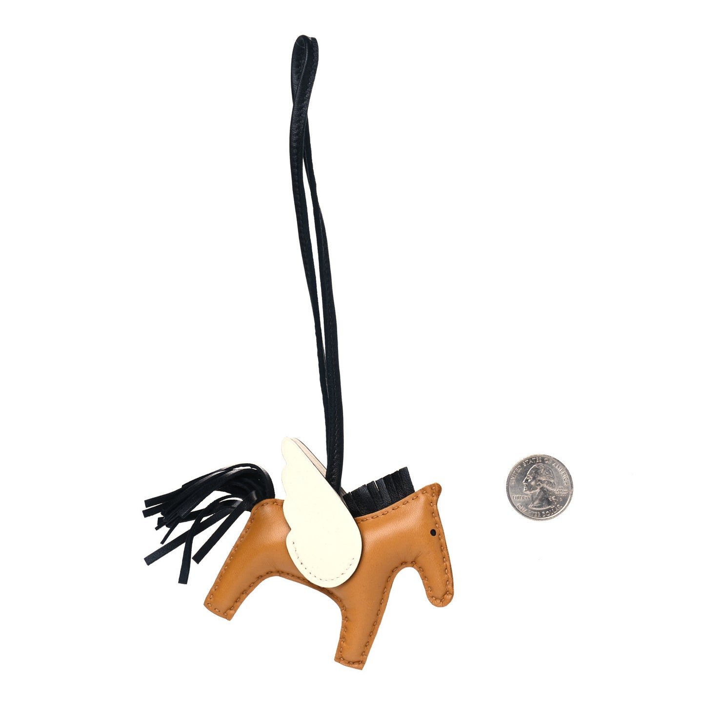 Milo Lambskin Grigri Rodeo Pegase Horse Bag Charm PM Sesame Black Nata