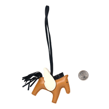 Hermes Milo Lambskin Grigri Rodeo Pegase Horse Bag Charm PM Sesame Black Nata 2 of 4