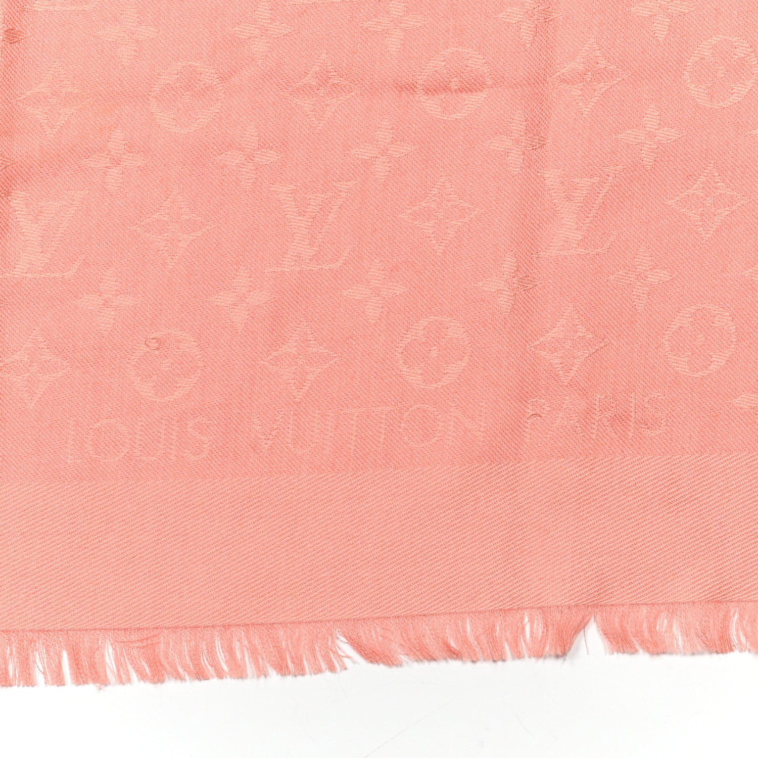 Louis Vuitton Silk Wool Monogram Shawl Corail 2 of 4
